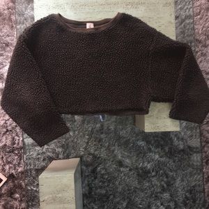 Fluffy cropped sweater